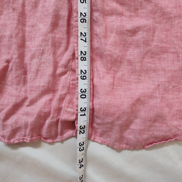 Scotch & Soda Mens Size XXL Pink Linen Button Up Long Sleeve Shirt - Picture 7 of 12